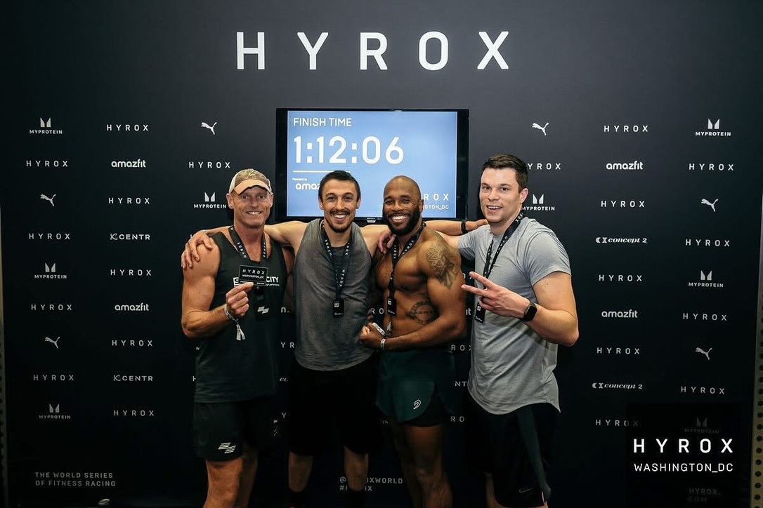 Alex and team at HYROX finish